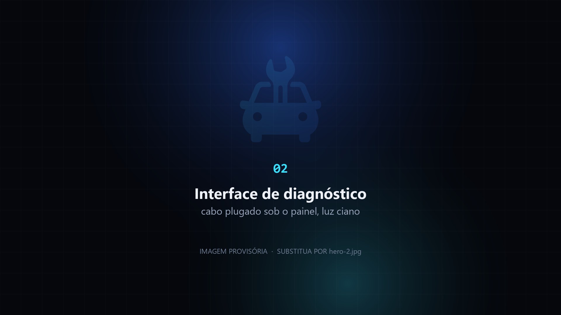 Interface de diagnóstico plugada no conector OBD, sob o painel do carro.