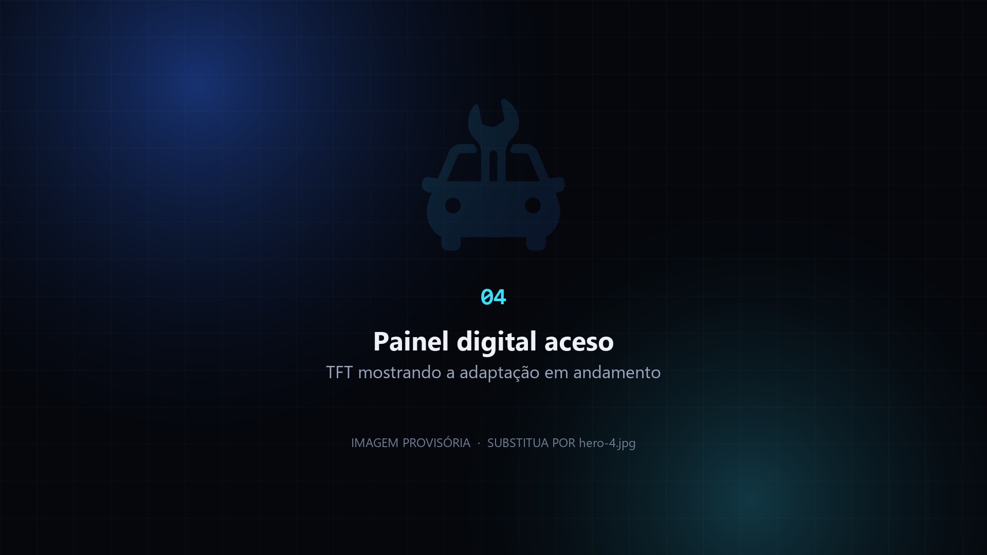 Painel de instrumentos digital aceso, mostrando uma adaptação em andamento.